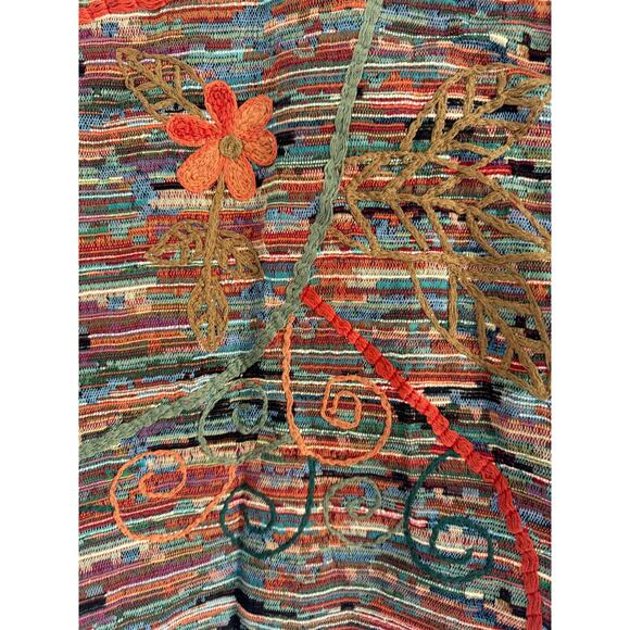 Coldwater Creek Tweed Boho Confetti Embroidered Floral Lined Jacket Blazer PM - Picture 7 of 8